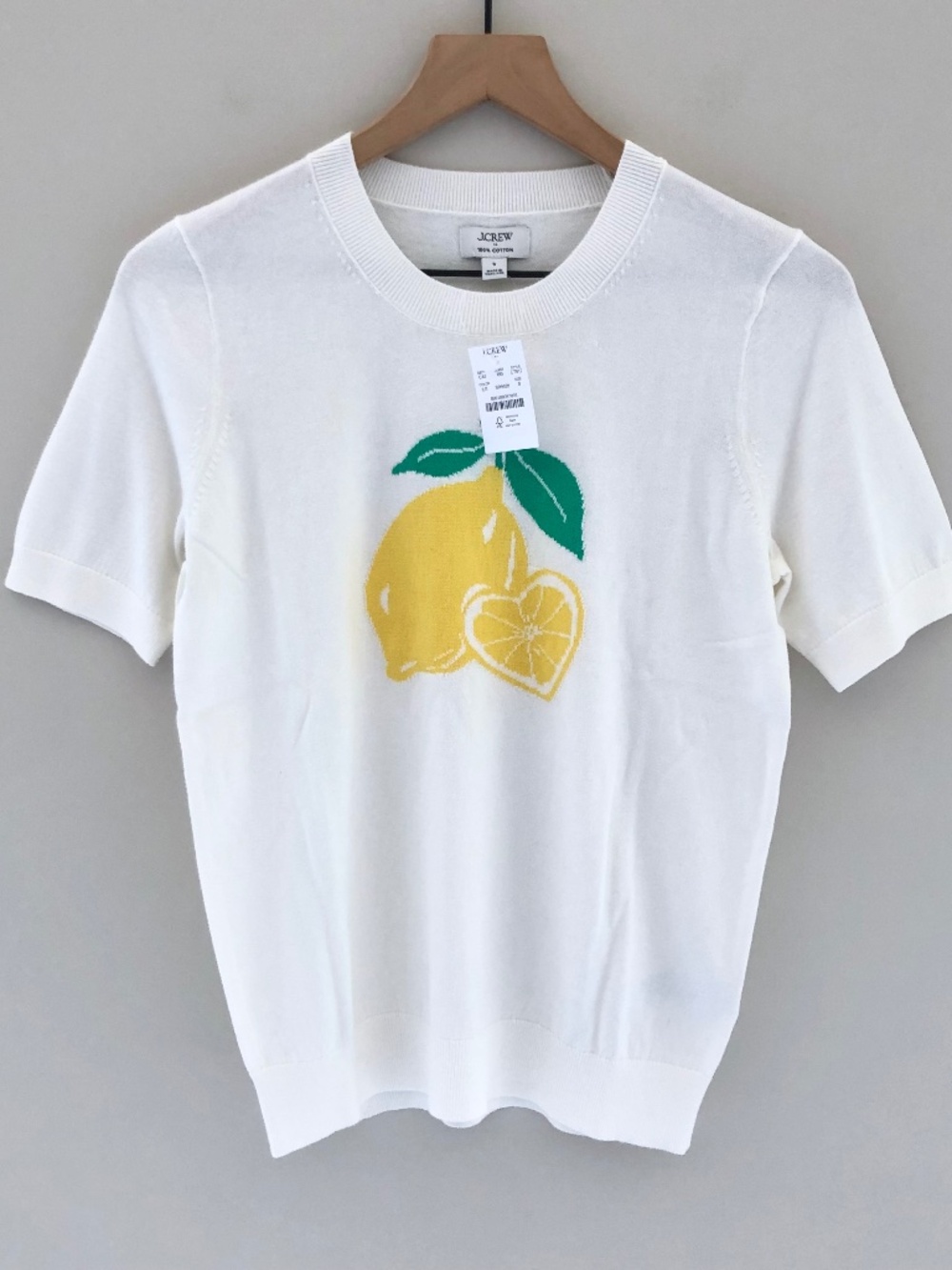 J.Crew Factory Short-sleeve Lemon Crewneck Sweater